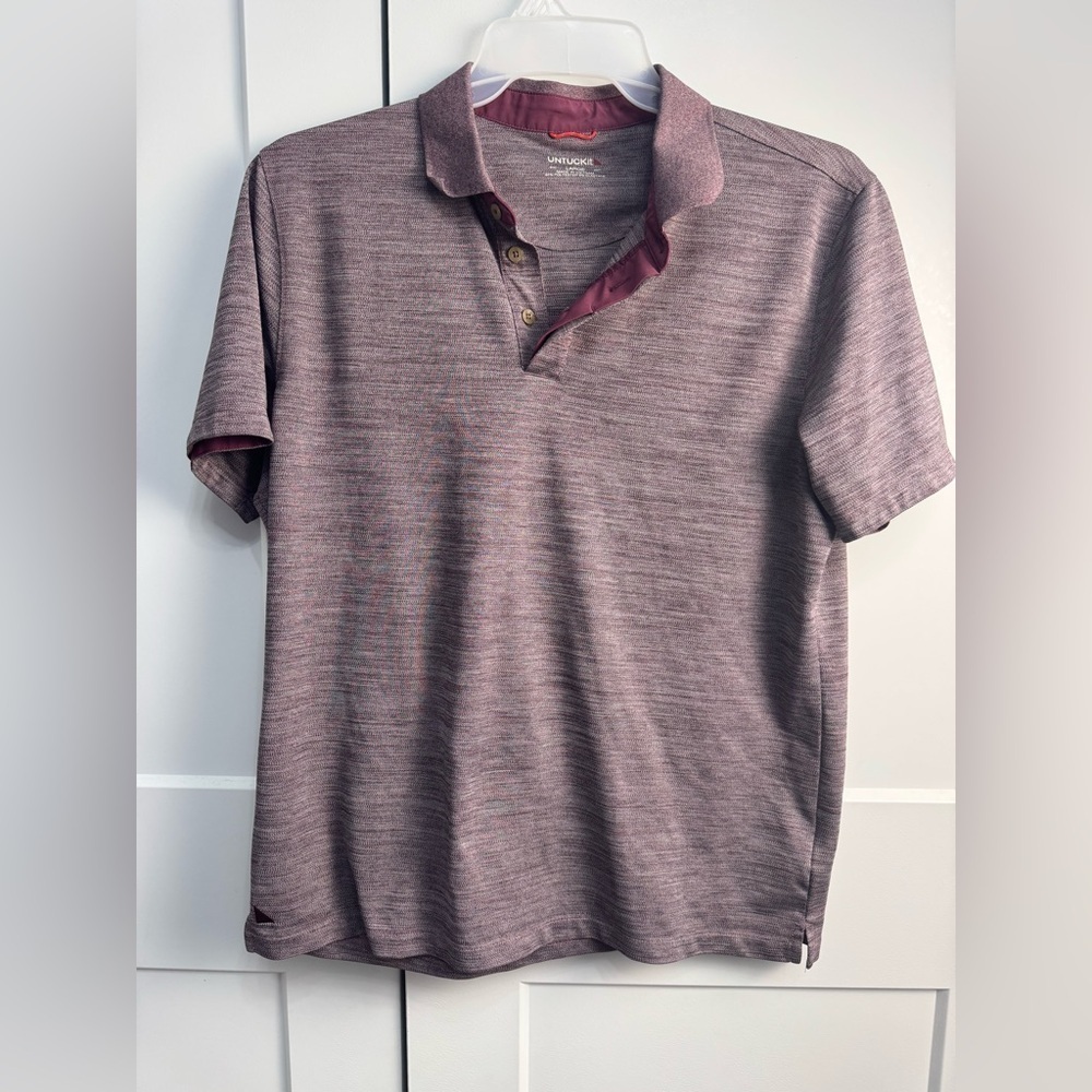 UNTUCKit Men's Short Sleeve Polo Shirt Hannifer 40495 Purple Size Large - Picture 1 of 7